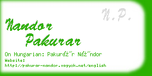 nandor pakurar business card